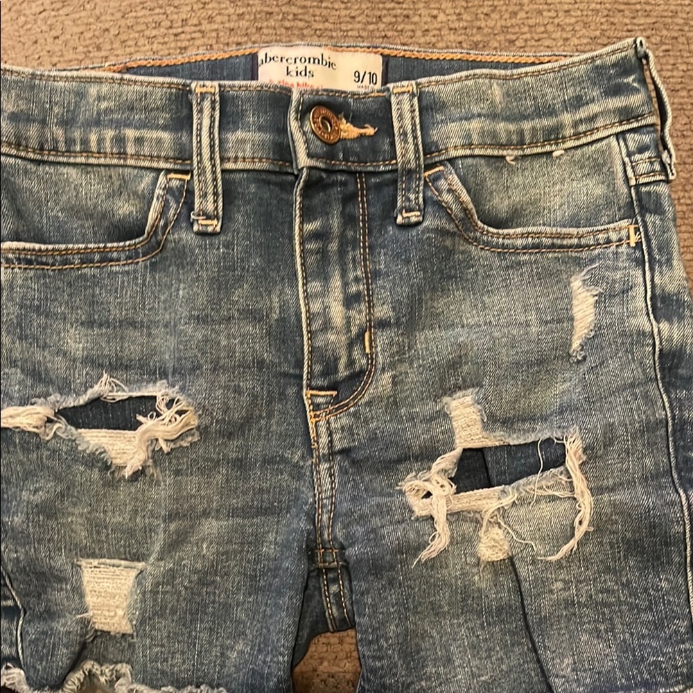 Abercrombie Kids Blue Distressed Shorts